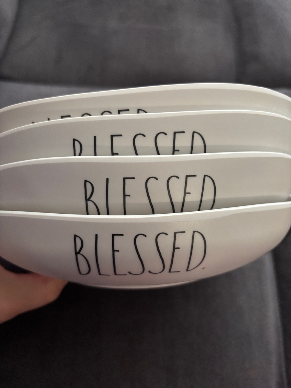 Rae Dunn White Ceramic Dinner Bowl Set - Neutral Matte Finish